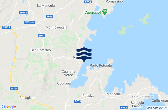 Marina di Portisco, Italyの潮見表地図