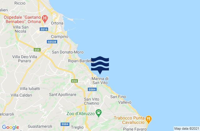 Marina di San Vito, Italyの潮見表地図