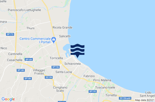 Marina di Schiavonea, Italyの潮見表地図