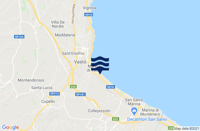 Marina di Vasto, Italyの潮見表地図