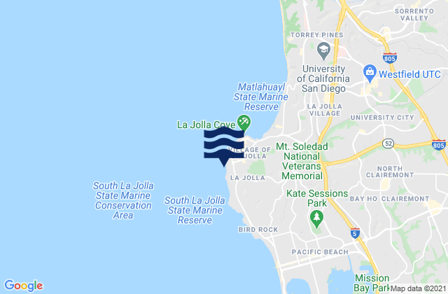 Marine Street Beach, United Statesの潮見表地図
