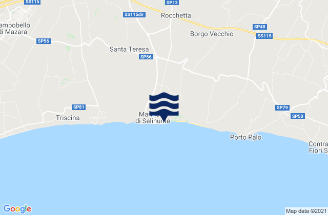 Marinella, Italyの潮見表地図