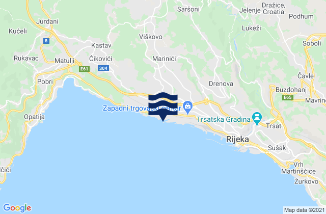 Marinići, Croatiaの潮見表地図