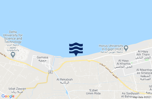 Markaz Kafr Sa‘d, Egyptの潮見表地図