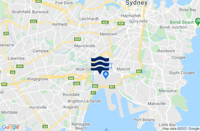 Marley, Australiaの潮見表地図