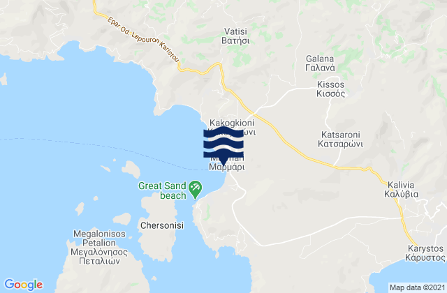 Marmárion, Greeceの潮見表地図