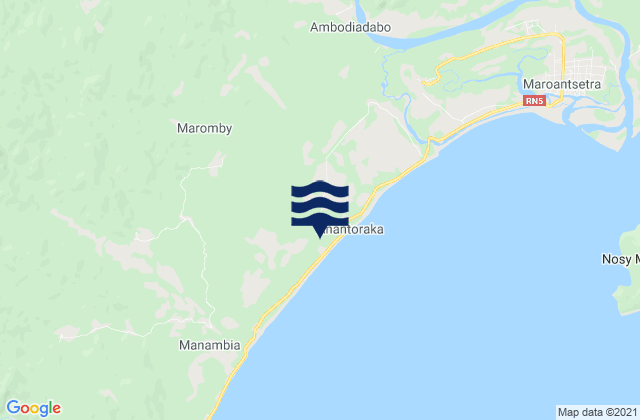 Maroantsetra District, Madagascarの潮見表地図