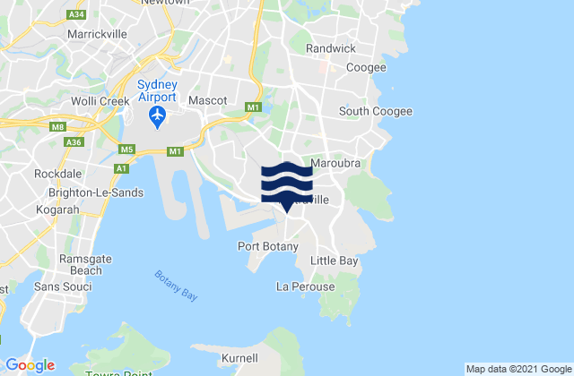 Maroubra, Australiaの潮見表地図