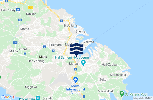Marsa, Maltaの潮見表地図