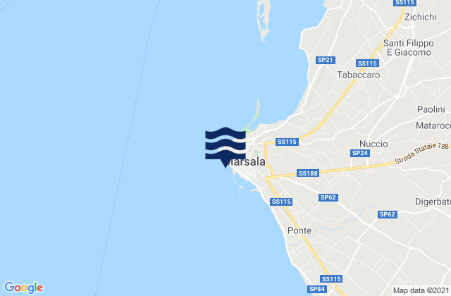 Marsala, Italyの潮見表地図