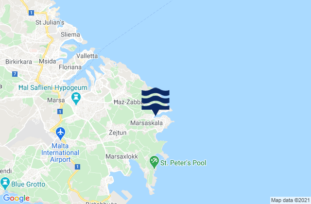 Marsaskala, Maltaの潮見表地図
