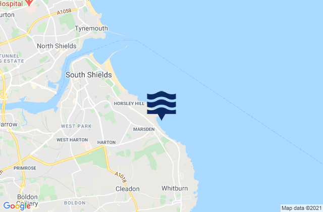 Marsden Bay, United Kingdomの潮見表地図