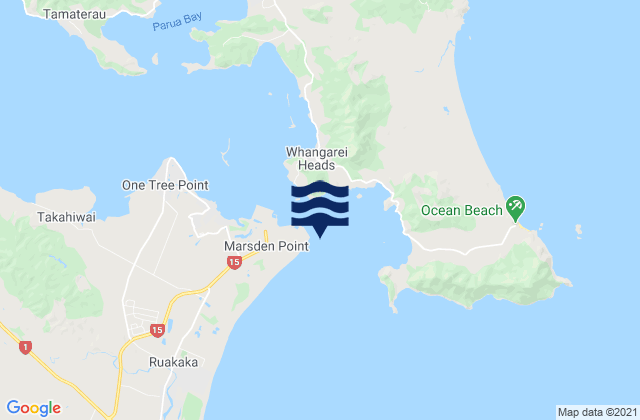 Marsden Point, New Zealandの潮見表地図