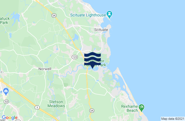 Marshfield Hills, United Statesの潮見表地図