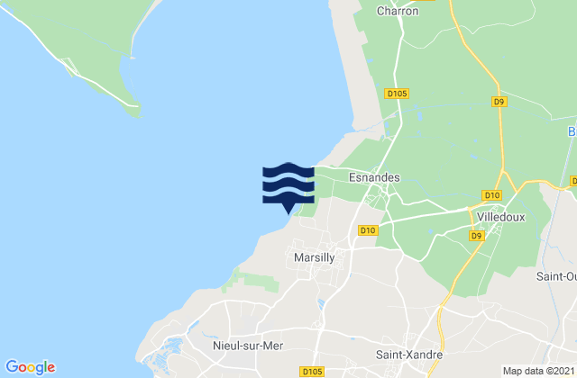 Marsilly, Franceの潮見表地図