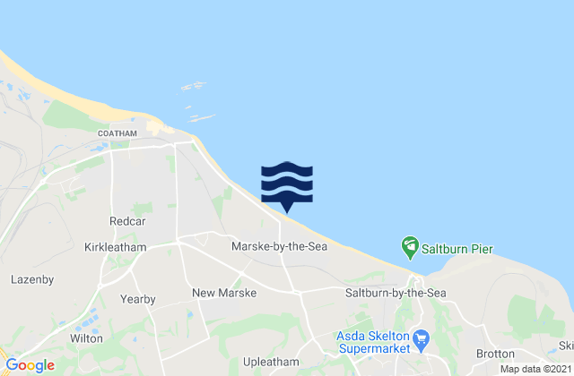 Marske-by-the-Sea, United Kingdomの潮見表地図
