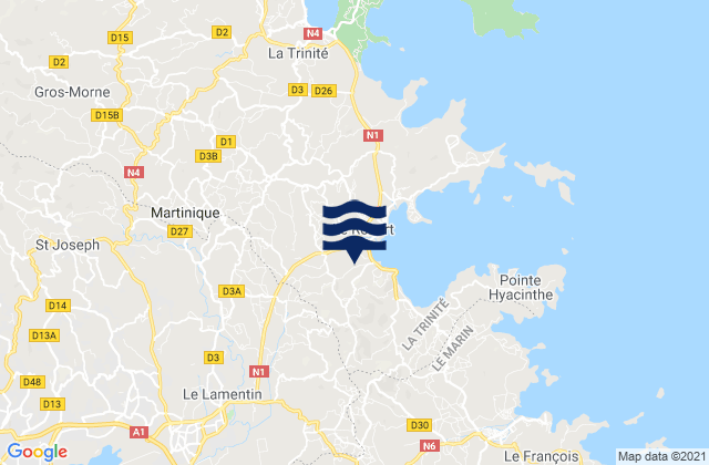 Martinique, Martiniqueの潮見表地図
