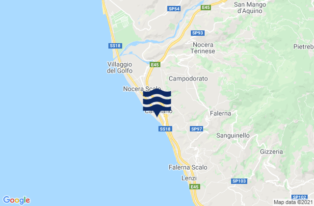 Martirano Lombardo, Italyの潮見表地図