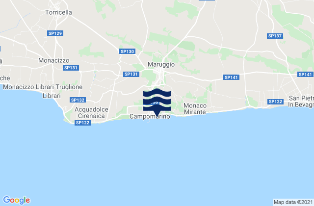 Maruggio, Italyの潮見表地図