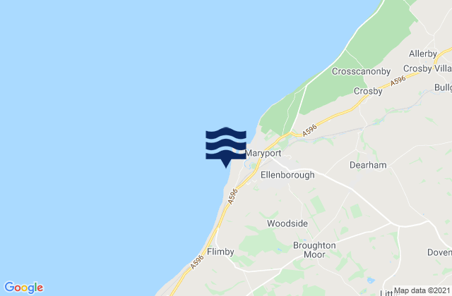Maryport Beach, United Kingdomの潮見表地図