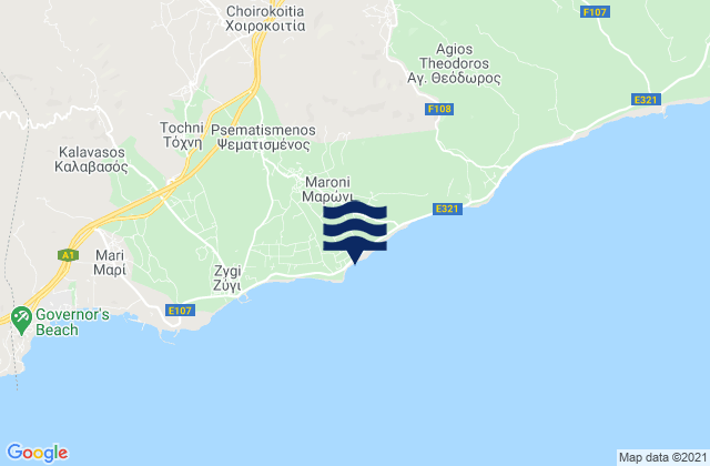Maróni, Cyprusの潮見表地図