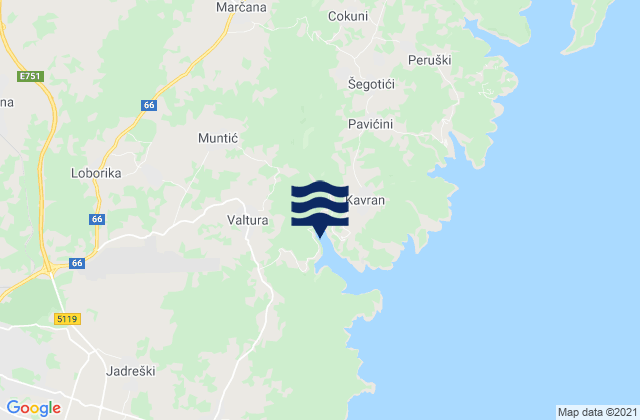 Marčana, Croatiaの潮見表地図