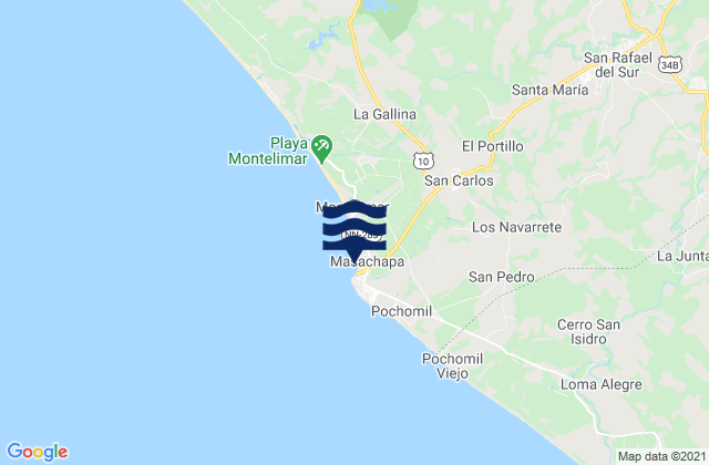 Masachapa, Nicaraguaの潮見表地図