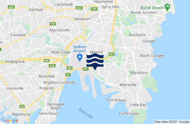 Mascot, Australiaの潮見表地図