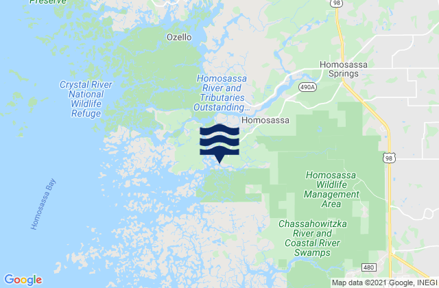 Mason Creek (Homosassa Bay), United Statesの潮見表地図
