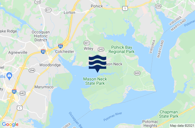 Mason Neck, United Statesの潮見表地図