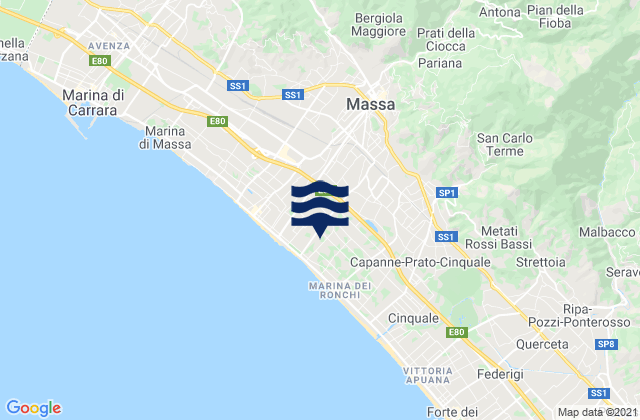 Massa, Italyの潮見表地図