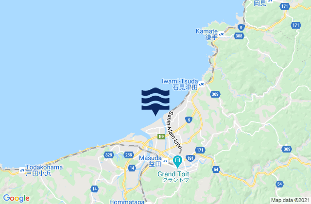 Masuda, Japanの潮見表地図