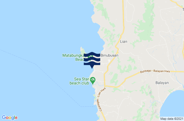 Matabungkay Road Locality, Philippinesの潮見表地図