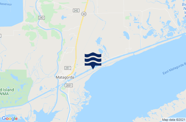 Matagorda County, United Statesの潮見表地図