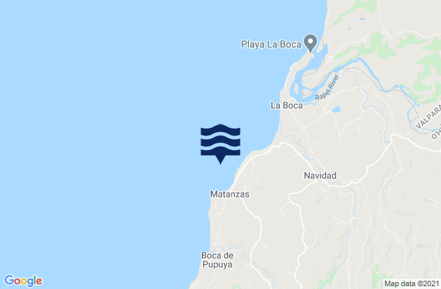 Matanzas, Chileの潮見表地図