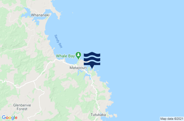 Matapouri Bay, New Zealandの潮見表地図