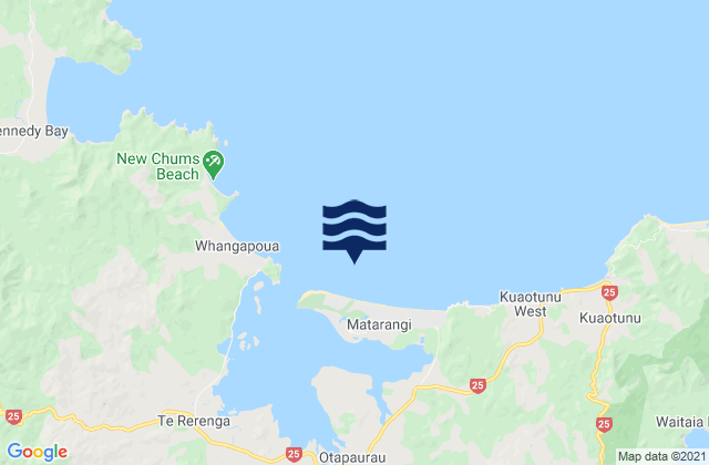 Matarangi Beach, New Zealandの潮見表地図