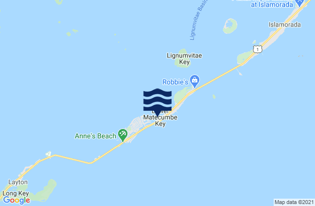 Matecumbe Bight (Lower Matecumbe Key Florida Bay), United Statesの潮見表地図