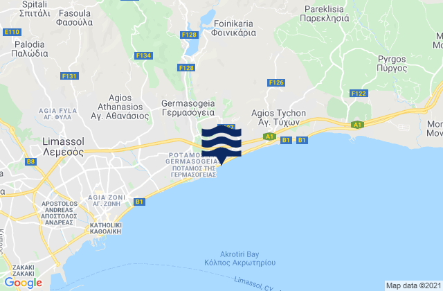 Mathikolóni, Cyprusの潮見表地図
