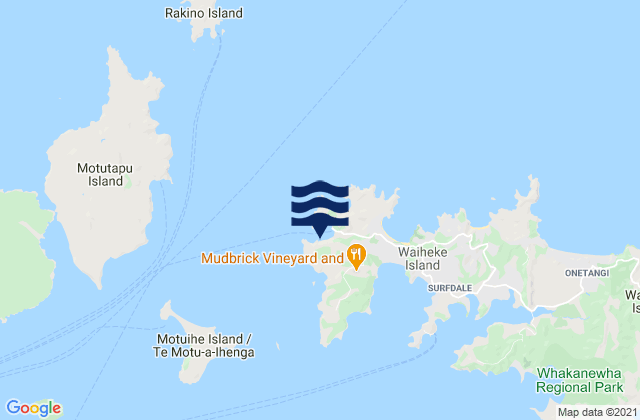 Matiatia Bay, New Zealandの潮見表地図