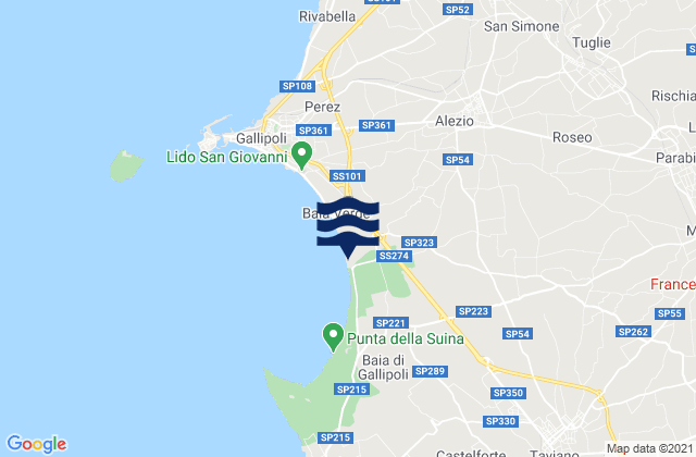Matino, Italyの潮見表地図