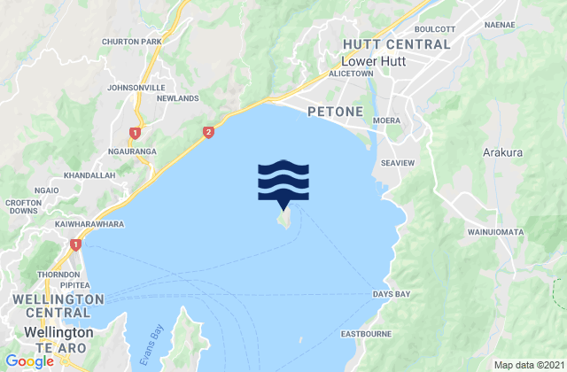 Matiu/Somes Island, New Zealandの潮見表地図
