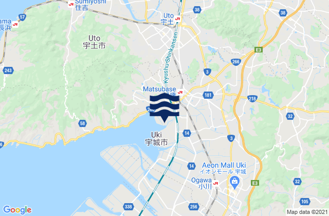 Matsubase, Japanの潮見表地図
