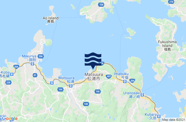 Matsuura Shi, Japanの潮見表地図