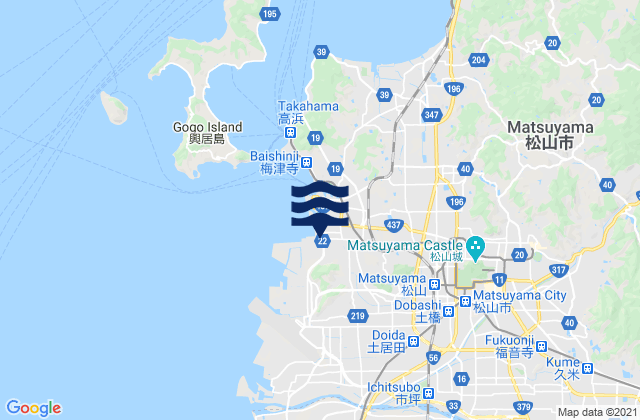 Matsuyama-shi, Japanの潮見表地図