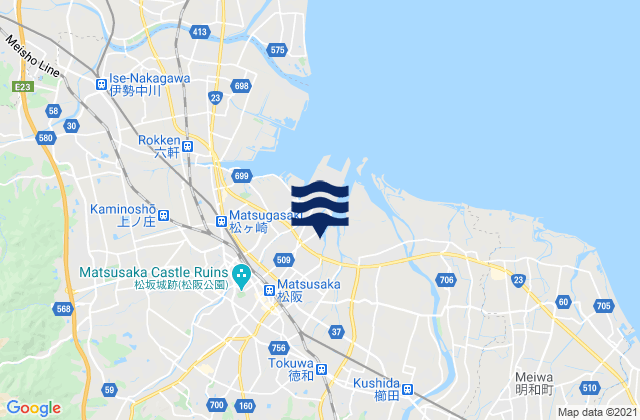 Matsuzaka-shi, Japanの潮見表地図