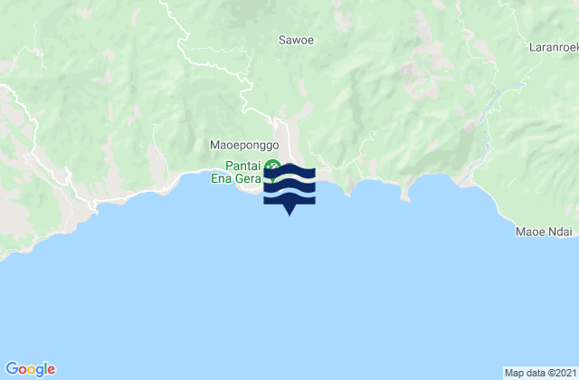 Mauponggo, Indonesiaの潮見表地図