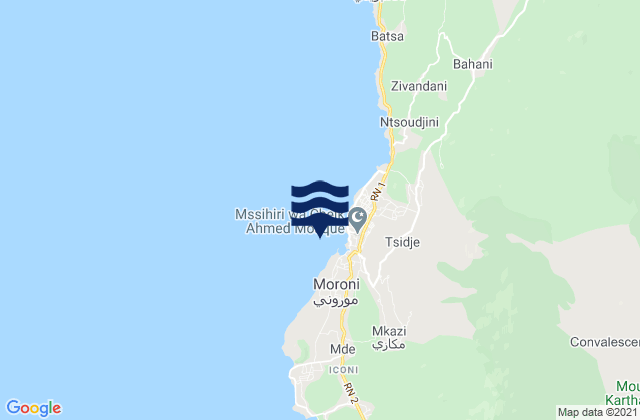Mavingouni, Comorosの潮見表地図