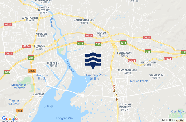 Maxiang, Chinaの潮見表地図
