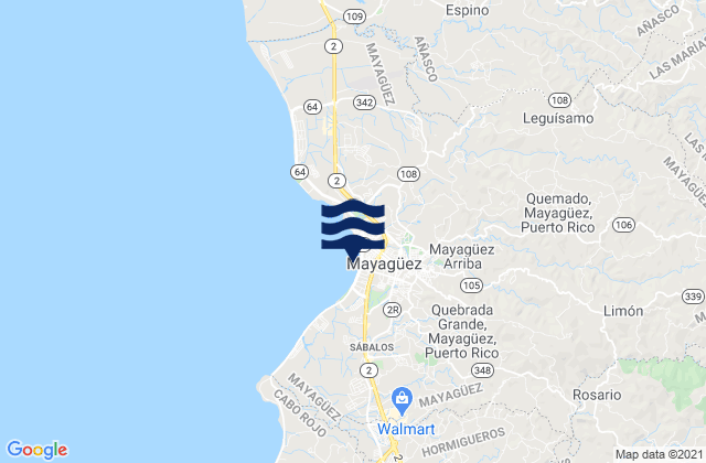 Mayagüez, Puerto Ricoの潮見表地図